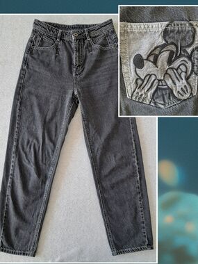 Rare Only × Disney Dark Grey Jeans with Mickey Mouse Back Pocket